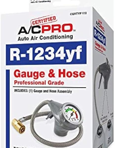 InterDynamics Certified AC Pro Car Air Conditioner R1234YF Refrigerant Gauge and Hose