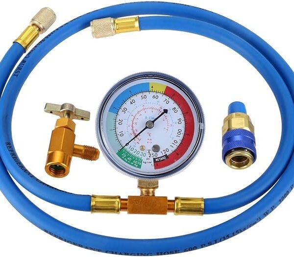 R134a Recharge Hose with Gauge, 51'' AC Refrigerant Recharging Hose Kit