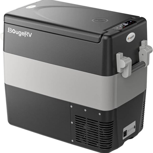 BougeRV 12V Refrigerator 53 Quart, Electric Car Cooler with MAX/ECO Mode | 12/24V DC