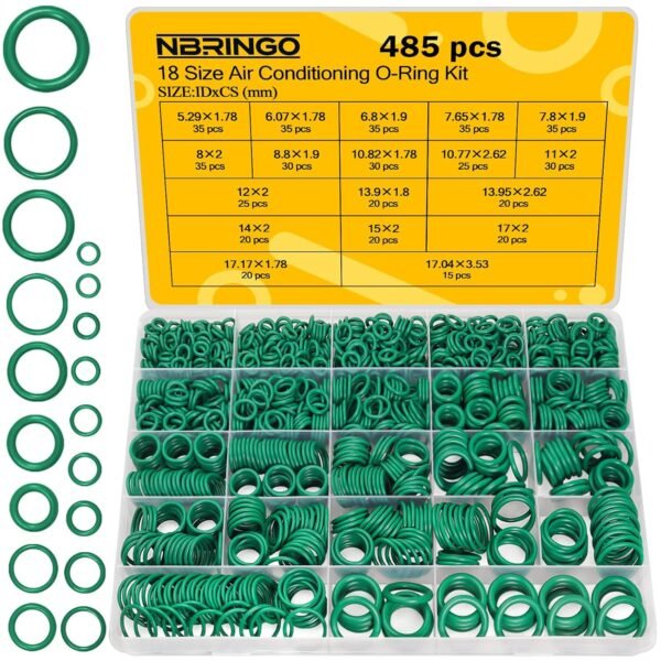 485 PCS Metric AC O Ring Kit - Automotive A/C System Seal Kit Compatible with R12 and R134a Refrigerants for Car AC