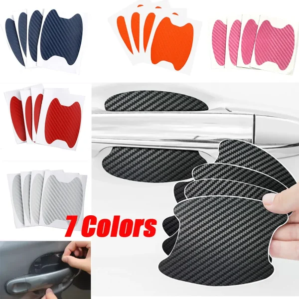 Car Stickers Door Handle Anti Scratch Resistant Cover Carbon Fiber Protector Exterior