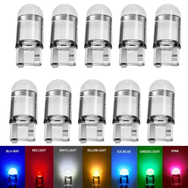 5/15pcs Car LED T10 W 5W Canbus Glass COB 6000k Reading Dome Lamp Marker